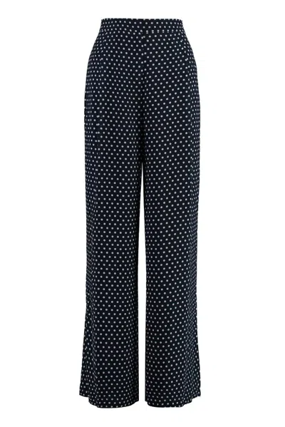 Michael Michael Kors Polka Dot Georgette Wide In Blue