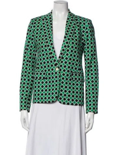 Pre-owned Michael Michael Kors Polka Dot Print Blazer In Green