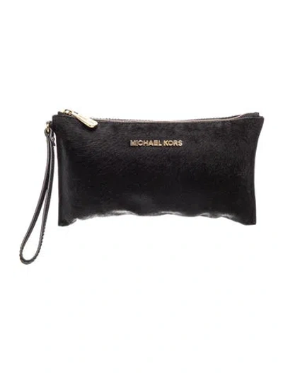 Pre-owned Michael Michael Kors Ponyhair Clutch In Black