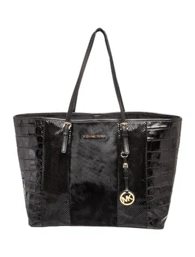 Pre-owned Michael Michael Kors Ponyhair Tote In Black