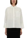 Michael Michael Kors Oversized White Poplin Shirt With Classic Collar And Relaxed Fit