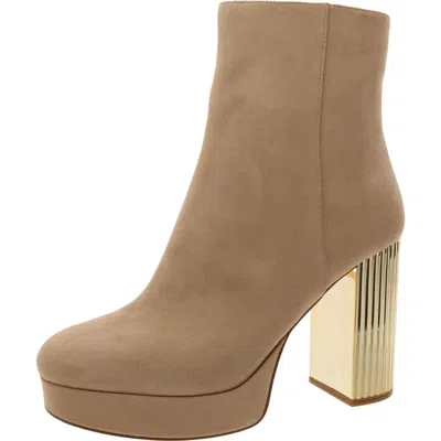 Michael Michael Kors Porter Womens Suede Zipper Ankle Boots In Brown