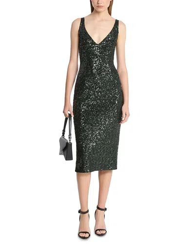 Michael Michael Kors Portrait Sheath Sequin Dress In Black