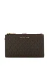 Michael Michael Kors Printed Canvas Wallet In Brown