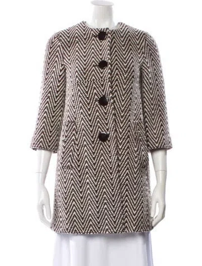 Pre-owned Michael Michael Kors Printed Coat In Brown