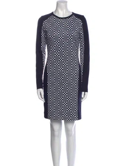 Pre-owned Michael Michael Kors Printed Crew Neck Sweater In Blue