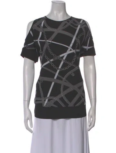 Pre-owned Michael Michael Kors Printed Crew Neck Top In Gray