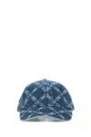 Michael Michael Kors Michael By Michael Kors Printed Denim Baseball Cap In Blue