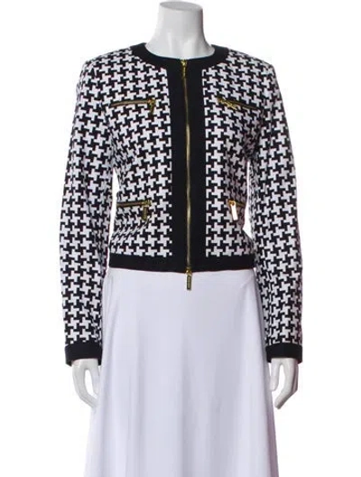 Pre-owned Michael Michael Kors Printed Evening Jacket In White