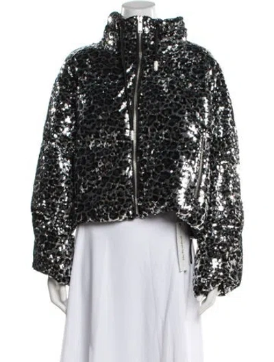 Pre-owned Michael Michael Kors Printed Faux Fur Jacket W/ Tags In Black