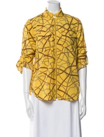 Pre-owned Michael Michael Kors Printed Jacket In Yellow
