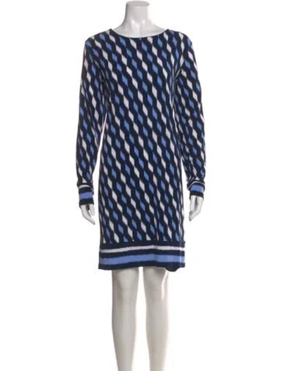 Pre-owned Michael Michael Kors Printed Mini Dress In Blue