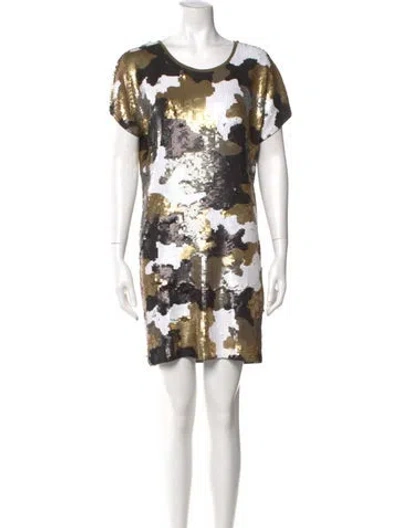 Pre-owned Michael Michael Kors Printed Mini Dress In Gold