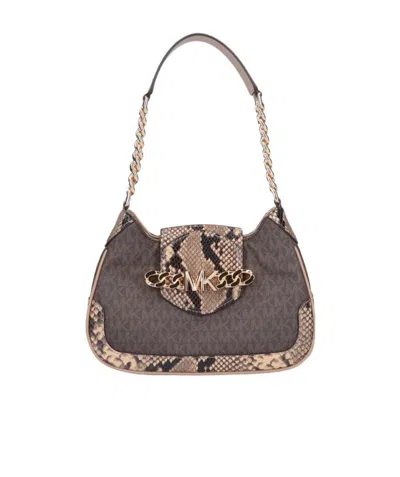 Michael Michael Kors Printed Shoulder Bag In Black