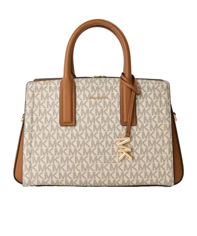 Michael Michael Kors Printed Small Satchel In Nude