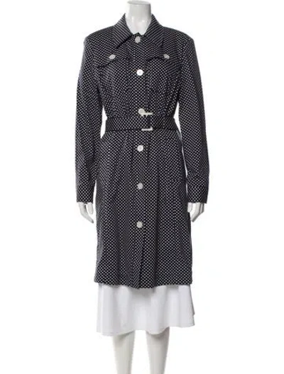 Pre-owned Michael Michael Kors Printed Trench Coat In Blue