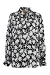 Michael Michael Kors Shadow Floral Crepe Shirt In White