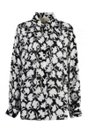 Michael Michael Kors Shadow Floral Crepe Shirt In White