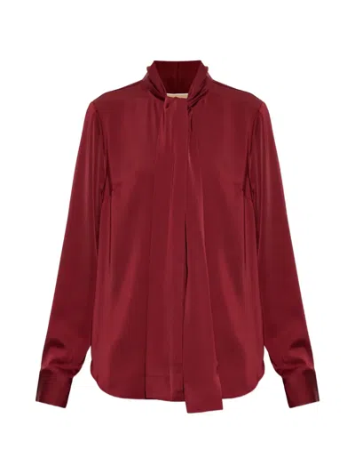 Michael Michael Kors Pussy-bow Shirt In Red
