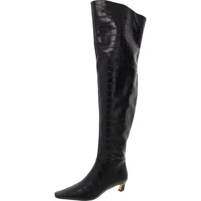Michael Michael Kors Pv24e Womens Embossed Over-the-knee Boots In Black
