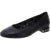 Shop Michael Michael Kors Pv24e Womens Logo Leather Ballet Flats In Black