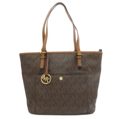 Pre-owned Michael Michael Kors Pvc Tote Bag () In Brown