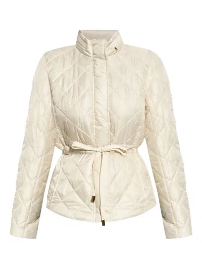 Michael Michael Kors Quilted Belted Jacket In Neutral