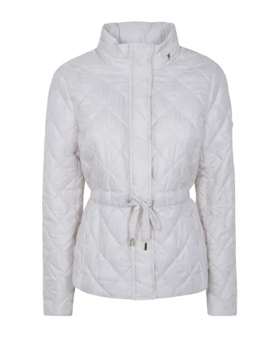 Michael Michael Kors Quilted Belted Jacket In White