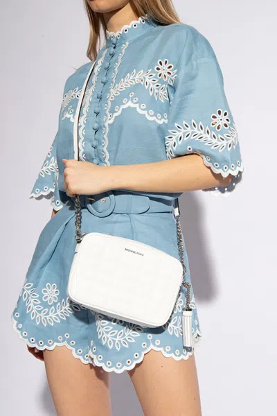 Michael Michael Kors Quilted Shoulder Bag In White