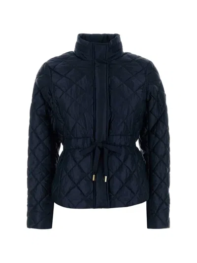 Michael Michael Kors Quilted Tie Jacket In Blue