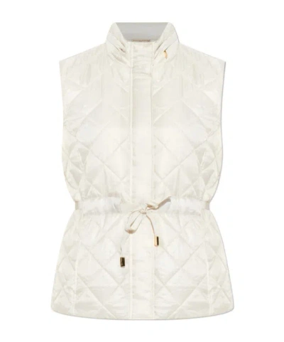 Michael Michael Kors Quilted Tie-waist Gilet In White