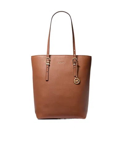Michael Michael Kors Quinn Large Pebbled Leather Tote Bag In Luggage
