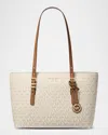 Michael Michael Kors Quinn Medium Signature Logo Tote Bag In White