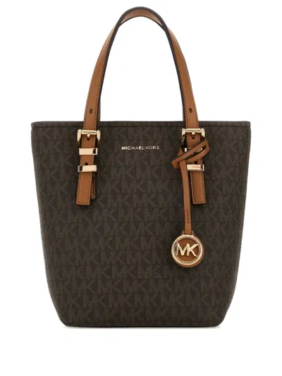 Michael Michael Kors Quinn Printed Handbag In Brown