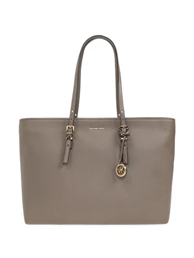 Michael Michael Kors Logo Charm Leather Tote Bag