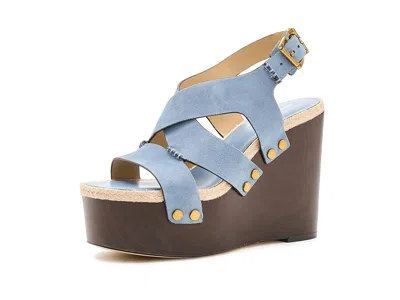 Michael Michael Kors Raven Wedge Sandals In Blue