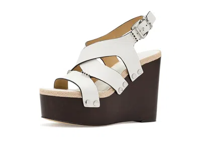 Michael Michael Kors Raven Wedge Sandals In White