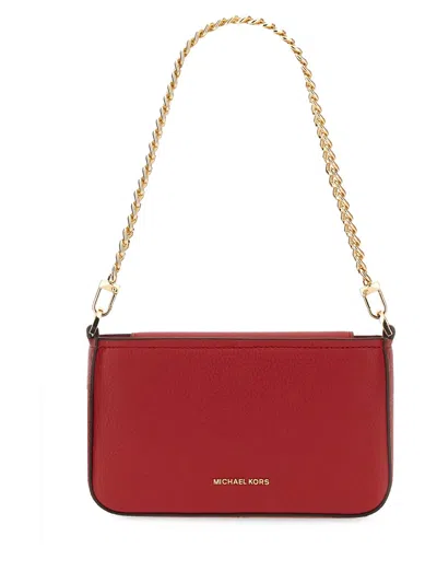 Michael Michael Kors Red Cow Leather Shoulder Bags