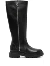 Michael Michael Kors Regan Leather Boots In Black