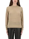 Michael Michael Kors Regular Fit Merino Wool Sweater In Brown