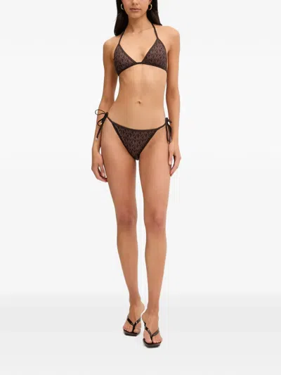 Michael Michael Kors Reversible Logo Bikini Bottoms In Black