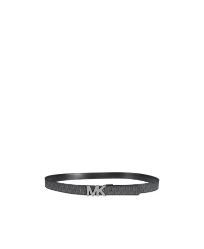 Michael Michael Kors Reversible Logo Buckle Belt In Black