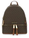 Michael Michael Kors Rhea Logo Monogram Medium Backpack In Brown
