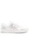 Michael Michael Kors Rhinestone-embellished Leather Sneakers In White