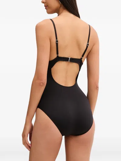 Michael Michael Kors Rhinestone-embellished Swimsuit In Black