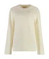 Michael Michael Kors Merino Wool Crew-neck Sweater In Nude
