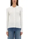 Michael Michael Kors Ribbed Cardigan In White