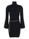 Michael Michael Kors Ribbed Chain-belt Mini Dress In Multi