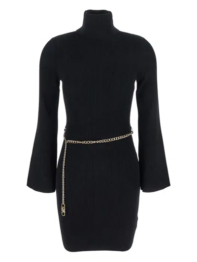 MICHAEL MICHAEL KORS RIBBED CHAIN-BELT MINI DRESS