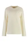 Michael Michael Kors Merino Wool Crew-neck Sweater In Bone